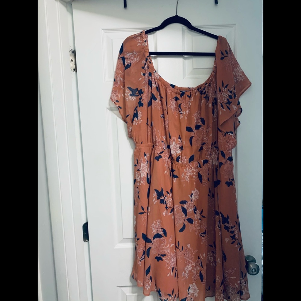 Light pink and blue floral dress